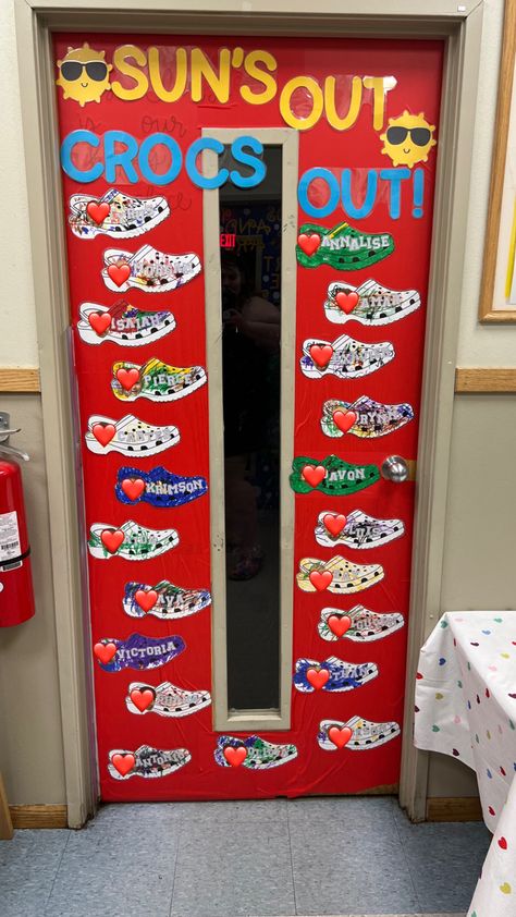 Summer Daycare Wall Decor, Summer Doors For Daycare, Preschool Door Decorations Summer, Summer Decoration For Classroom, Summer Doors For Preschool, June Door Decorations Preschool, Summer Teacher Door Ideas, Summer Camp Door Ideas, Summer Door Themes For Classroom