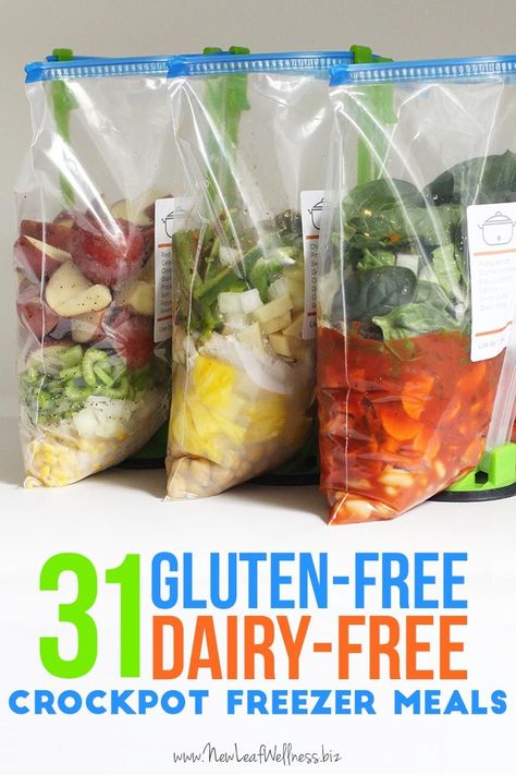 Freeze Meals, Crockpot Freezer Meals, Family Freezer, Crock Pot Freezer, Breakfast Low Carb, Diner Recept, Gluten Free Living, Gluten Free Dairy Free Recipes, Diet Vegetarian