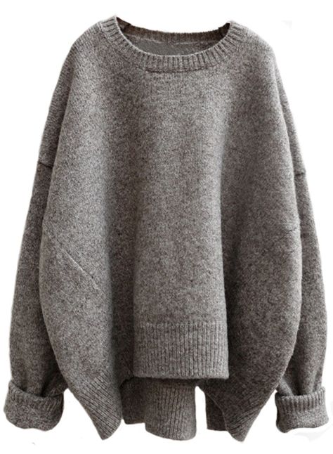 e6d8545daa42d5ced125a4bf747b3688desc42836092ri Woolen Jumper, Loose Fit Sweater, Vogue Knitting, Loose Shirt, Gray Sweater, Garter Stitch, Cut Loose, Loose Tops, 가을 패션