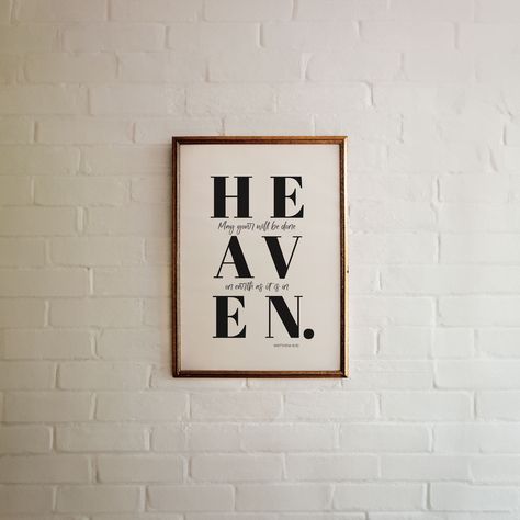 Heaven Bible Verse, Western Apartment, Youth Church, As It Is In Heaven, Christian Illustration, Verse Poster, Bible Verse Posters, Lord's Prayer, Verse Wall Art