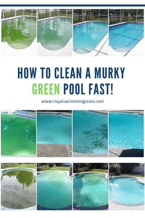 How To Clean A Green Pool Fast, Above Ground Pool Cleaning Hacks, Back Yard Pool Ideas, Clean Green Pool, Pool Maintenance Schedule, Pool Tricks, Green Pool Water, Pool Patio Decor, Pool Cleaning Tips