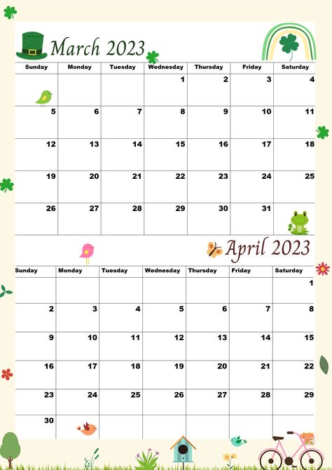 April Calendar 2023, March 2023 Calendar, Calendar April, April Calendar, 2023 Printable, 75 Soft, Weekly Calendar Planner, Unique Calendar, Online Calendar