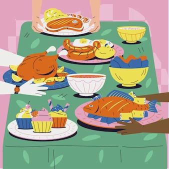 Potluck Illustration, Potluck Poster, Potluck Flyer, Potluck Invitation, Holiday Potluck, Picnic Potluck, Thanksgiving Potluck, Potluck Dinner, Xmas 2024