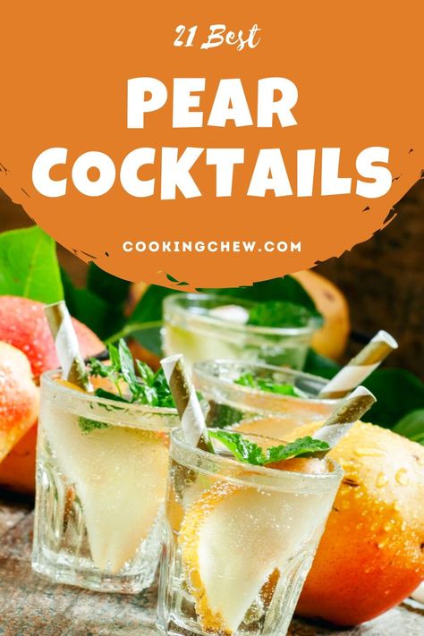 Drinks With Pear Vodka, Absolut Pear Vodka Drinks, Pear Liqueur Cocktails, Pear Drinks Alcohol, Pear Juice Cocktail, Pear Vodka Cocktails, Pear Cocktail Recipes, Pear Vodka Drinks, Pear Ideas