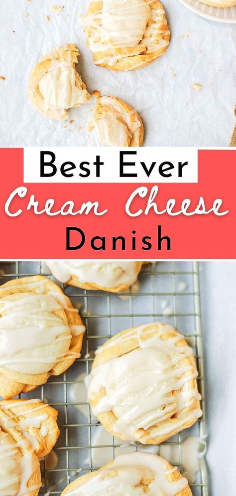 Hold onto your hats because this super simple Cream Cheese Danish is about to blow you away! It may look like a fancier dessert or breakfast, but it’s actually one of the easiest things to whip up. All you need is a few simple ingredients and you’re in business! Air Fryer Cheese Danish, Breakfast Cream Cheese Recipes, Breakfast Ideas With Cream Cheese, Easy Cream Cheese Danish, Winter Desserts Easy, Easy Breakfast Treats, Cream Cheese Danish Recipe, Cheese Danish Recipe, Danish Recipe