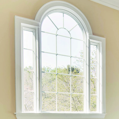 Arched Windows Living Room, Semi Circle Window, Round Top Windows, Rounded Windows, Half Moon Window, Window Shapes, Curved Windows, Arch Windows, Palladian Window