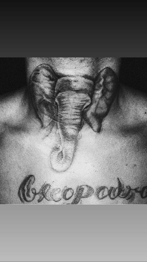 Elephant Neck Tattoo, Throat Tattoo, Feminine Tattoo Sleeves, Half Sleeve Tattoos For Guys, Rapper Art, X Picture, Go Wallpaper, Elephant Tattoo, Elephant Tattoos