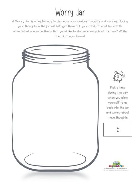 Feelings Jar Activity, Worry Jar Ideas, Worry Jar Worksheet, Mindfullness Crafts, Socioemotional Activities For Kids, Self Care Activity For Teens, Worry Activities For Kids, Emotion Regulation Activities For Teens, Jar Of Feelings