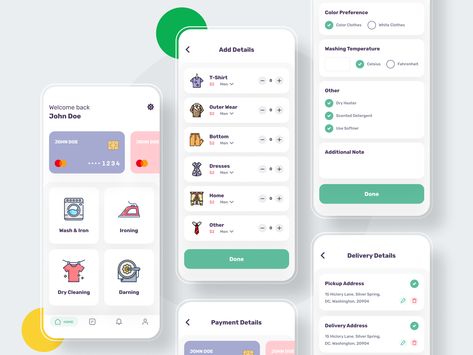 Laundry App by Manoj Rajput Laundry App Ui Design, Laundry App, Desain Ux, Laundry Logo, Eco Friendly Laundry Detergent, Membentuk Alis, App Inspiration, App Design Layout, Ui Ux App