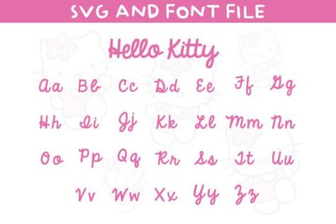 Hello SVG Kitty Font, Doodle Font, Cat Sanrio Font, Kawaii Font, Hello Kitty Font, Font Doodle, Cat Font, Hello Kitty Svg, Kitty Cupcakes, Doodle Font, Cute Typography