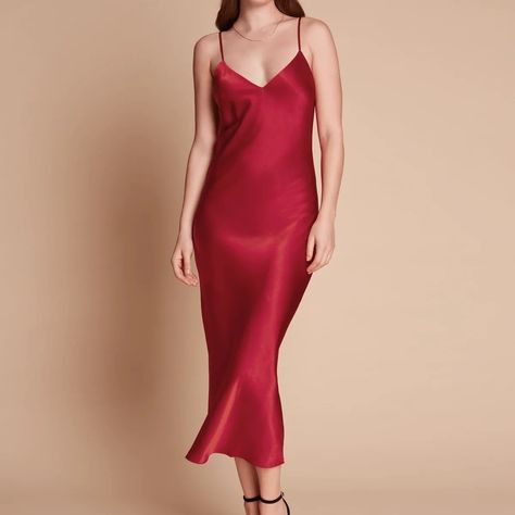 Sophia Midi Silk Slip Dress in Ruby Red Slinky and impossibly chic, Sophia is bias-cut in 19 momme silk satin and features our signature 24 carat gold plated strap adjusters. Made in women-owned ateliers in the UK, with OEKO-TEX® silk. £320.00 More on site https://shareasale.com/r.cfm?b=1265129&u=3629153&m=83771&urllink=&afftrack #Dress #SlipDress #fashion #Leopard #family #clothes #Lingerie #Bodysuit #Midi #body The Seagull, Red Slip Dress, Lingerie Bodysuit, Long Slip, Apartment House, Silk Camisole, Silk Slip Dress, Satin Slip, Silk Slip