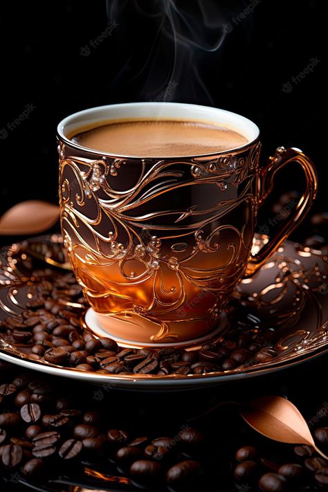 Premium AI Image | photo of a cup of coffee International coffee day with coffee beans Cups Of Coffee Aesthetic, Coffee Images Beautiful, Aesthetic Coffee Mugs, Good Morning Coffee Cup, Morning Coffee Photography, Coffee Image, International Coffee Day, Coffee Cartoon, International Coffee