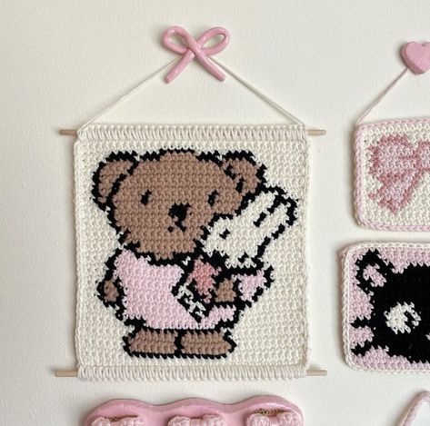 Crochet Wallpaper, White Tapestry, Crochet Fairy, Cute Cross Stitch, Diy Crochet Projects, Tapestry Crochet, Pink Princess, Cute Crochet, Crochet Designs