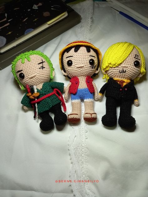 Luffy Amigurumi Pattern Free, One Piece Anime Crochet Pattern, Crochet One Piece Anime Free Pattern, Luffy Crochet Free Pattern, Naruto Crochet Pattern Free, Crochet One Piece Anime, One Piece Crochet Pattern, Crochet Luffy, Sanji And Luffy