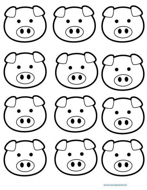 look at all the cute little piggies -- can use for Year of the Pig crafts print, color, cut, and put on bookmark, pencils, other projects. Site also includes Chinese writing for pig Pig Face Printable, Three Little Pigs Crafts For Toddlers, Three Little Pigs Craft Preschool, Pig Crafts For Kids Preschool, 3 Little Pigs Craft, 3 Little Pigs Activities, Nursery Rhymes Preschool Crafts, Pig Coloring Pages, Three Little Pig