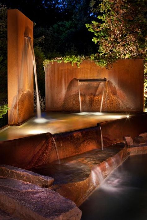 Contemporary Water Feature, Stone Water Features, Modern Water Feature, Diy Water Feature, Water Feature Wall, Outdoor Water Feature, Outdoor Water Features, Small Water Features, Pool Water Features