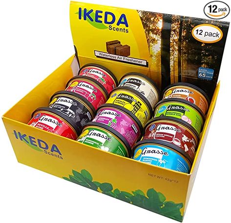 Amazon.com: Ikeda Scents Car Air Fresheners: Odor Eliminator | Auto Deodorizer | Long-Lasting Smoke Smell Remover| 12 Different of Scents | Refreshener Air Accessories For Home | 1.5oz |12 pack : Everything Else Best Car Air Freshener, Car Air Freshner, Smell Remover, Accessories For Home, Car Smell, Car Air Fresheners, Odor Eliminator, Smell Fresh, Car Air Freshener