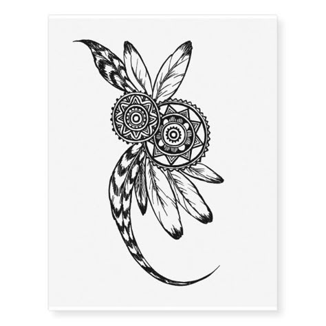 Tribal circle with feather temporary tattoo sheet Tattoo Indien, Indian Feather Tattoos, Tattoo Sheet, Native American Tattoo, Native American Tattoos, Native Tattoos, Tattoos Mandala, Western Tattoos, Note Tattoo