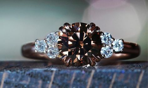 Chocolate Diamond Engagement Ring, Chocolate Diamond Ring Engagement, Chocolate Rings, Levian Chocolate Diamonds, Chocolate Diamond Ring, Chocolate Diamond, Rose Gold Engagement Rings, 3 Stone Engagement Rings, Chocolate Diamonds