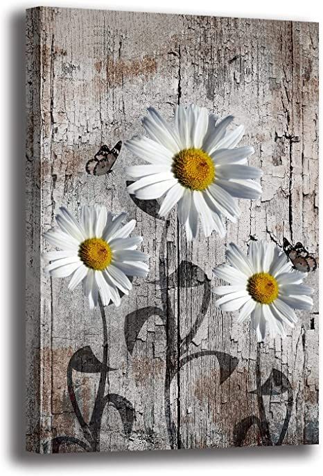 Farmhouse Prints Wall Art, Painting Flowers On Wood, Dining Room Paint Ideas, Flower Painting On Wood, Dining Room Paint Color Ideas, Big Drawings, Room Paint Ideas, Art Flowers Painting, Yellow Flowers Painting