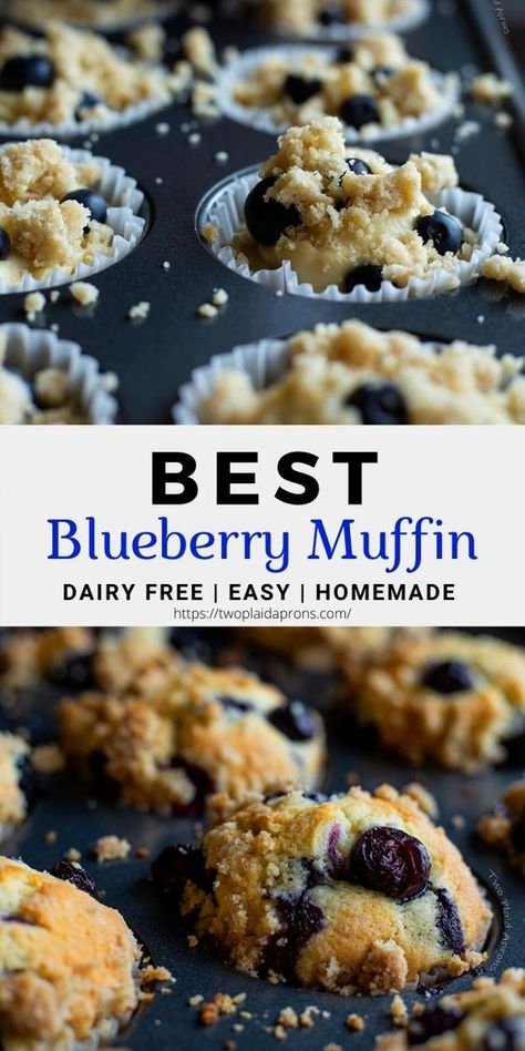 Blueberry Muffins Easy, Dairy Free Blueberry Muffins, Blueberries Muffins, Gf Muffins, Baked Muffins, Bakery Style Blueberry Muffins, Dairy Free Muffins, Breakfast Baking, Df Recipes