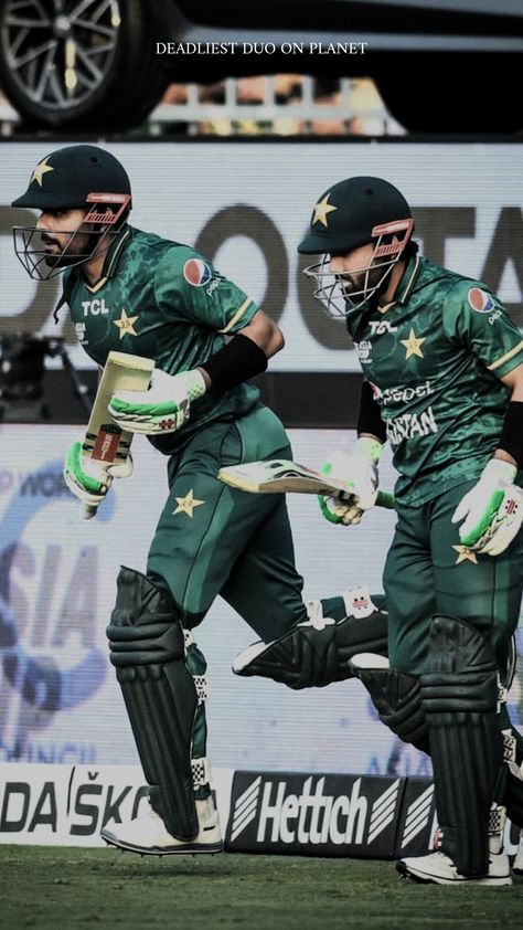 Wallpaper of Babar and Rizwan, opening batters of Pakistan cricket team. Pakistani Cricket Team Wallpapers, Pakistan Cricket Aesthetic, Pakistan Team Photo, Pakistan Cricket Team Edits, Pakistan Cricket Wallpapers, Pakistan Cricket Team Aesthetic, Pct Team Wallpaper, Pakistan Cricket Team Wallpapers, Rizwan Cricketer