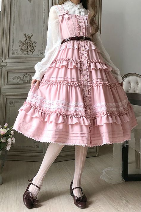 Frilly Dress Aesthetic, Fantasy Aesthetic Clothes, Pink Frilly Dress, Frilly Dress, Outfit Ideas Casual, Clothes Wishlist, Girly Girl Outfits, Doll Aesthetic, Classic Lolita