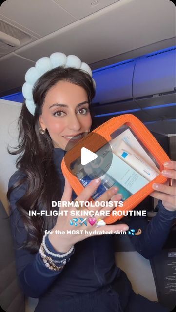 Dr Aamna Adel on Instagram: "How to land looking like a 🪩 after a long haul flight ✈️💕

My skin gets SO dry on flights because the humidity is so low, this routine meant I landed with the most hydrated skin 💦 

P.s don’t forget to wear SPF on the plane!

#dermatologist #skincare #inflightskincare #flightskincare #planeskincare #hydratedskin #hydrated #skincareroutine #skincaretips" Plane Skincare, Flight Skincare, Face Products, Long Haul Flight, Hydrated Skin, Plane Travel, On The Plane, Long Haul, Sheet Mask