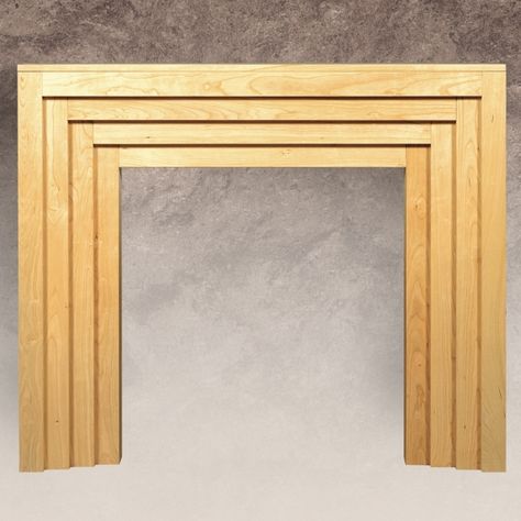 The Art Deco by Classic Mantels Art Deco Panelling, Woodburner Surround, Art Deco Fireplace Surround, Wooden Fire Surrounds, Deco Fireplace, Fireplace Corner, Art Deco Fireplace, Decorative Fireplace, Classic Fireplace