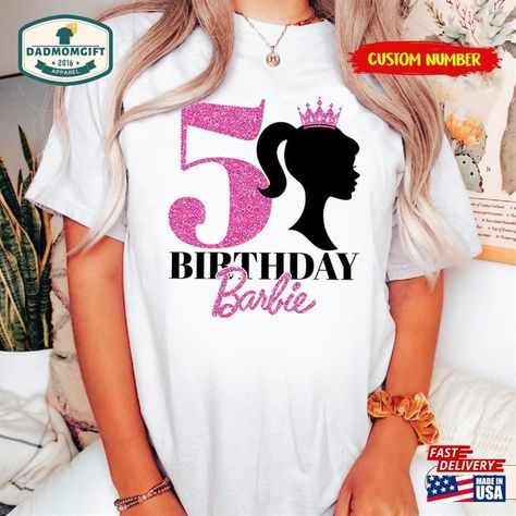 Personalized Birthday Barbie Shirt Happy Girl Sweatshirt Unisex Check more at https://dadmomgift.com/product/personalized-birthday-barbie-shirt-happy-girl-sweatshirt-unisex/ Barbie Birthday Shirts, Barbie Birthday Shirt, Barbie Shirt, Birthday Barbie, Barbie Birthday, Shirts Ideas, Barbie Party, Happy Girl, Girl Sweatshirts