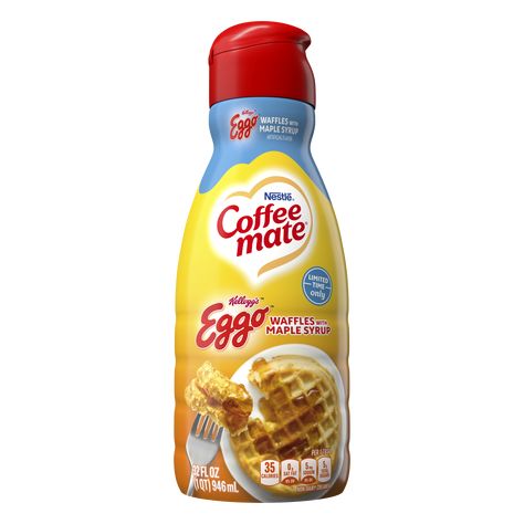 Eggo Waffles with Maple Syrup Creamer 32 fl oz | Official COFFEE MATE® Eggo Waffle, Nestle Coffee Mate, Nestle Coffee, Flavored Coffee Creamer, Eggo Waffles, Coffee Creamers, Creamer Recipe, Non Dairy Creamer, Coffee Mate