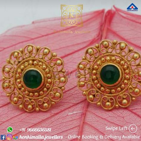 Gold Earing Tops Design New, 6 Grams Gold Earrings, Traditional Tops, Pendent Design, Black Metal Jewelry, Gold Earrings For Kids, Big Stud Earrings, Churidar Neck Designs, Geometric Hair Clip