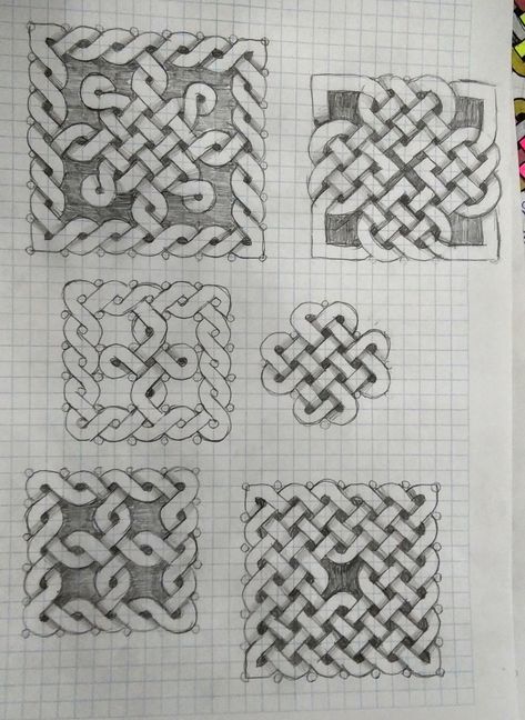 Celtic Knots Patterns, Celtic Knots Drawings, Celtic Knot Designs And Meanings, Graph Paper Doodles Ideas, How To Draw Celtic Knots, Celtic Designs Pattern, Keltic Knot, Celtic Drawings, Celtic Knot Tutorial