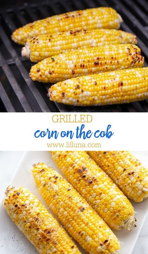 Using the grill is one of our new favorite ways to cook corn! Grilled corn on the cob will be your go-to side dish this summer. #grilledcorn #cornonthecob #corn #grilling #sidedish #summerrecipes Grilled Corn On The Cob, Grilled Corn Recipes, Creamy Pasta Bake, Corn Side Dish, How To Cook Corn, Healthy Grilling Recipes, Summer Side Dishes, Grilled Corn, Cooking On The Grill