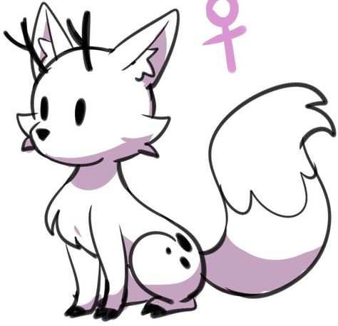 Cute Creatures Concept Art, Hilda Deer Fox, Deer Fox Art, Deer Fox Hilda, Snow Fox Drawing, Foxes Drawing, Fox Creature, Fox Oc, Arte Aries