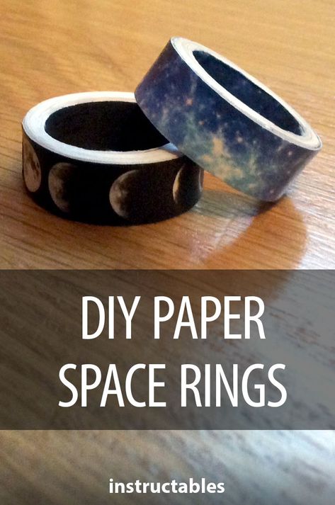 DIY Paper Space Rings  #papercraft #jewelry Paper Jewelry Diy Tutorials, Diy Rings For Men, Paper Rings Tutorial, Diy Clothes Rack Pvc, Diy Paper Rings, Trendy Diy Jewelry, Realistic Paper Flowers, Cool Rings, Paper Rings