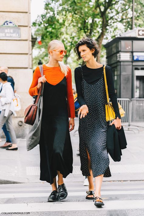 Casual Friday Outfit, Slip Dress Outfit, Friday Outfit, Guy Laroche, Collage Vintage, Paris Fashion Week Street Style, Looks Street Style, Street Style Paris, Inspired Outfits