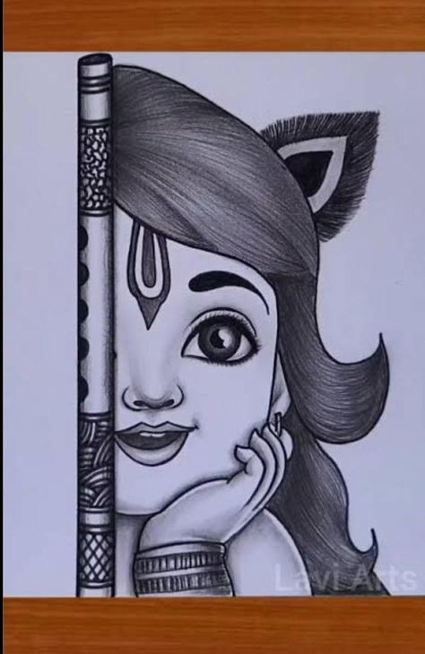 Kanha Simple Drawing, Shiva Cute Drawing, Krishna Shading Drawing, Easy Drawings For Painting, Pencil Sketches Of Krishna, Drawing Ideas Easy Krishna, Kanha Ji Sketch, Radha Krishna Images Drawing, Gods Drawing Easy