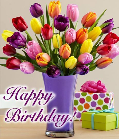 "Happy Birthday" bouquet Birthday Flower Delivery, Happy Birthday Bouquet, Colorful Tulips, Birthday Flowers Bouquet, Happy Birthdays, Birthday Bouquet, Birthday Memes, Birthday Pics, Happy Birthday Pictures