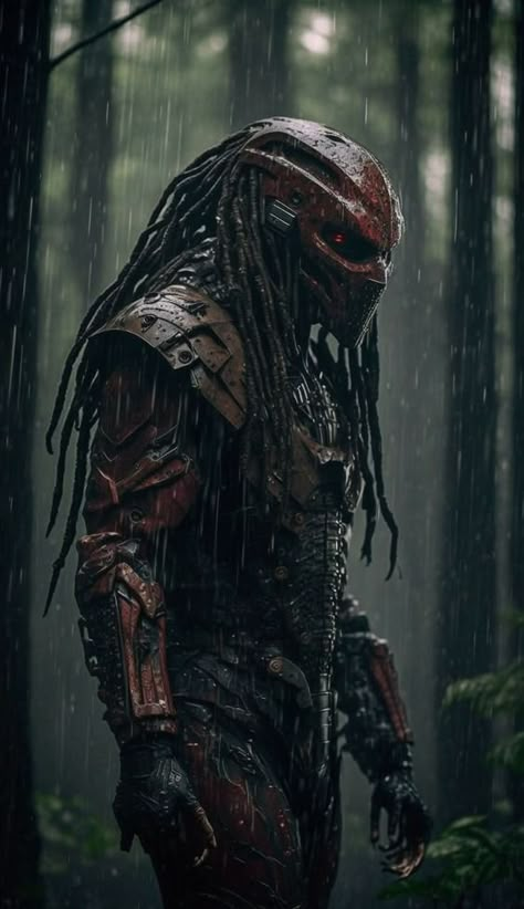 Predator in Rain by @andrey_anosov_web #Predator #Predator2 #Predators #Yautja #AvP #AlienVsPredator #AliensVsPredator Predator Tattoo, Predator Helmet, Predator Artwork, Predator Alien Art, Predator Movie, Futuristic Armour, Arte Alien, Sci-fi Armor, The Predator