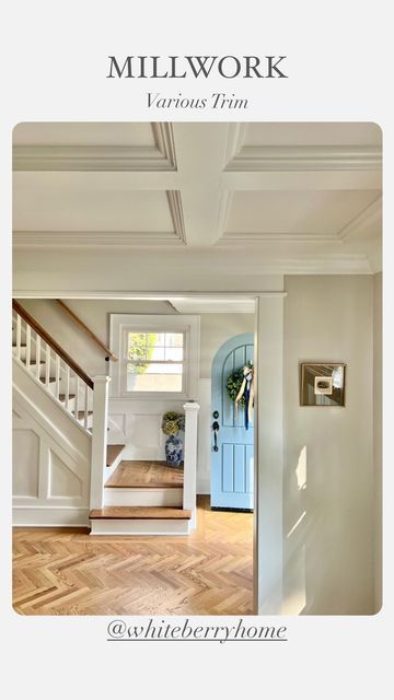 Elegant Trim Work, Coffered Ceiling With Crown Molding, Low Coffered Ceiling, Ceiling Beams With Crown Molding, Interior Molding And Trim, Coffered Ceiling Dining Room, High Fireplace, Crown Molding Ideas, Bedroom Picture Frames