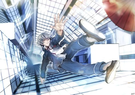 Anime Character Falling, Falling Perspective, Falling Off A Building, Character Falling, Yashiro Isana, Action Sequence, Fantasy Story Ideas, Simpsons Drawings, The Best Anime