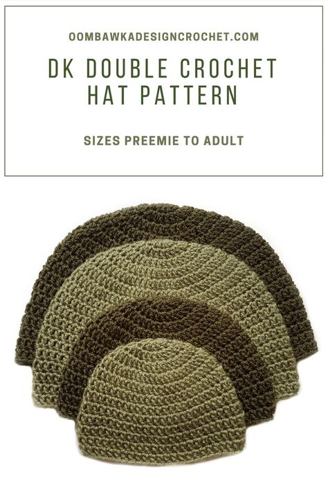 Get your DK Double Crochet Hat Pattern on the blog for free today! This simple hat pattern is available in sizes preemie to adult large. Double Crochet Hat Pattern, Double Crochet Hat, Double Crochet Beanie Pattern, Beanie Pattern Free, Crochet Mens Hat, Crochet Beanie Pattern Free, Easy Crochet Hat, Crocheted Hats, Crochet Hat Free