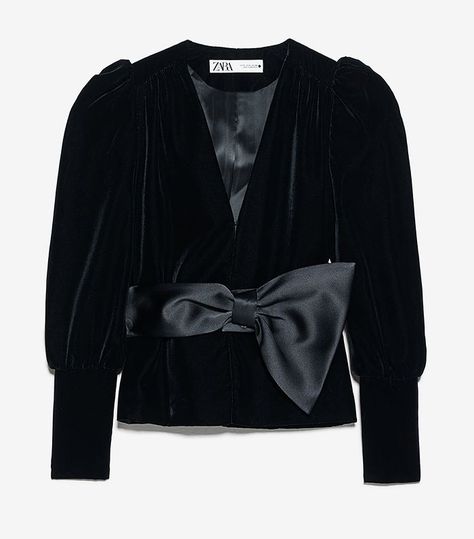 Zara Velvet Jacket With Bow Velvet Jacket Outfit, Velvet Loungewear, Black Velvet Suit, Black Velvet Bow, Velvet Suit, Velvet Clothes, Velvet Blouses, Velvet Fashion, Velvet Jacket