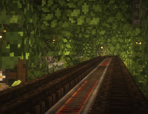 Train Track Minecraft, Underground Railroad Minecraft, Railroad Minecraft Ideas, Minecraft Railway Ideas Underground, Minecraft Subway Entrance, Minecraft Railroad Ideas, Minecraft Underground Railway, Minecraft Corridor, Railroad Minecraft