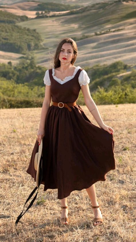 Renfaire Outfits, Elegant Style Dress, Cottagecore Outfit, Cottagecore Outfits, Cottagecore Fashion, Cottagecore Style, Retro Pin Up, Cottagecore Dress, Dress Linen