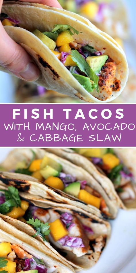 Mango Slaw For Fish Tacos, Fish Tacos With Mango Slaw, Chili Lime Fish Tacos, Mango Slaw Fish Tacos, Mango Cabbage Slaw, Healthy Fish Tacos With Cabbage Slaw, Mango Fish Tacos, Fish Tacos With Cabbage Slaw, Cream Cabbage