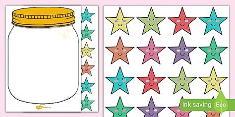 Star Jar Reward Display What Is Classroom Management, Jar Template, Star Jar, Jar Display, Star Of The Week, Printable Star, Curriculum Mapping, Social Emotional Development, Display Banners