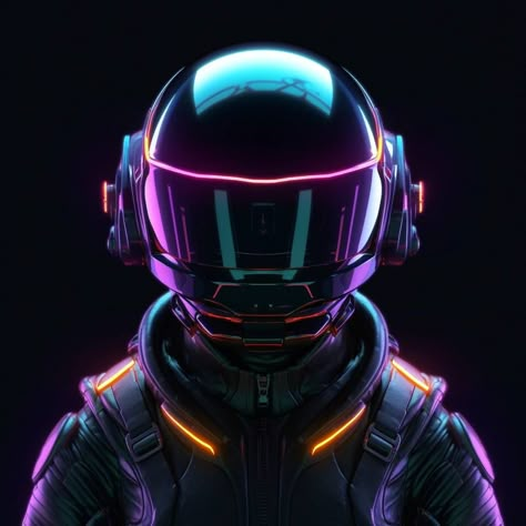 Photoshop Art Ideas, Cyberpunk Astronaut, Futuristic Goggles, Retro Wave Aesthetic, Caracter Designer, Ig Codes, Designer Presentation, Futuristic Theme, Dark Abstract Background