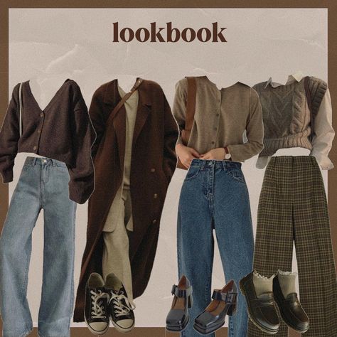 fall fashion / casual outfits Autumn Fashion Aesthetic Vintage, Winter Lookbook Aesthetic, Fall Academia Aesthetic Outfit, Autumn Aesthetic Clothes Casual, Fall Outfits Academia, Dark Autumn Casual Outfits, Fall Aesthetic Outfit 90s, Dark Academia Outfit Casual, Soft Dramatic Dark Academia